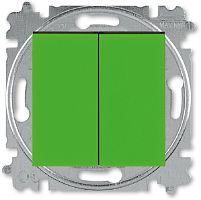 Переключатель без рамки ABB EPJ Levit 2-кл. проходной зеленый/дымчатый чёрный картинка